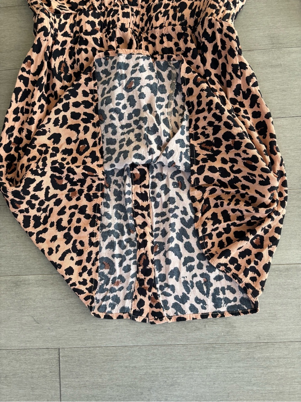 Dynamite Pink Leopard Print Mini Dress Long Sleeve Tie Waist Size M - Picture 8 of 8
